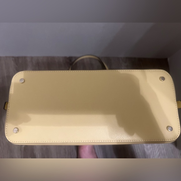 NWOT  Kate Spade Maise Medium Dome Satchel Pebbled Patterson Bag Yellow - Picture 9 of 13